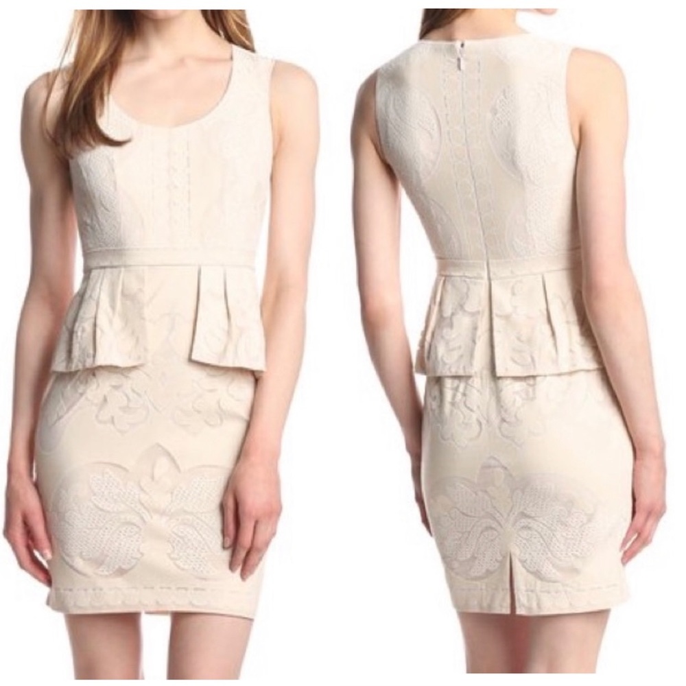 BCBGMAXAZRIA | Etna Lace Peplum Dress